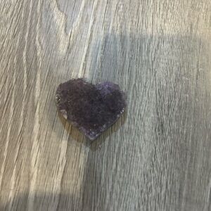 Heart-Shaped Purple amethyst crystal third eye and crown chakra calming healing